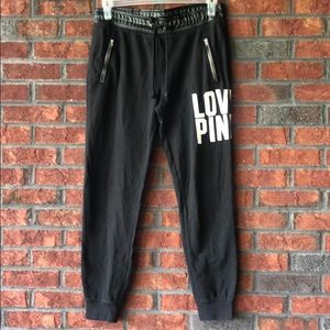 PINK Victoria’s Secret Black Joggers with pockets